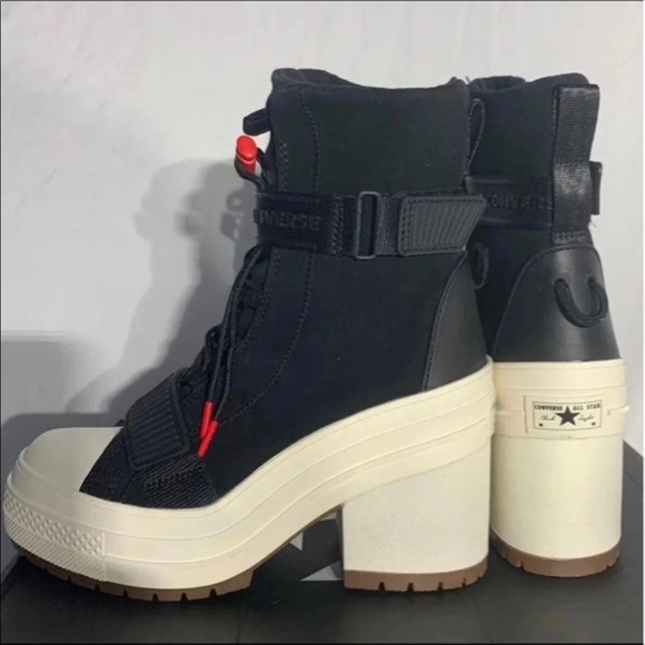 Converse CTAS GR 82 XX-HI Heels Black Egret White New With Tags Womans 5,5.5,6,8 - Picture 4 of 7